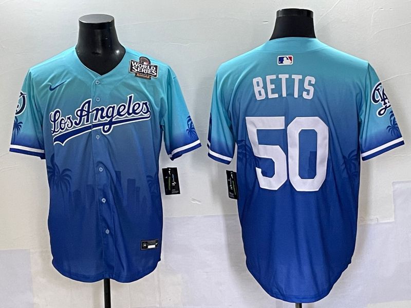 Men 2025 Los Angeles Dodgers 50 Betts Blue Nike MLB Jersey Daoqite style 5